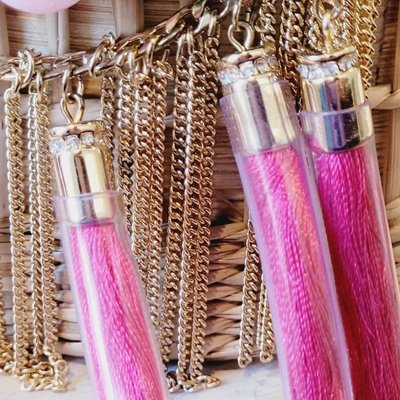 NWT ❤️ Tommy Bahama Semi Precious Stone-Multi-Color Tassel Statement Necklace - Picture 11 of 11